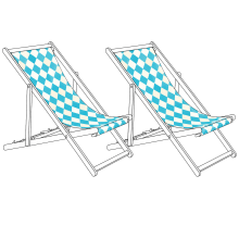 Set of 2 Sun Lounger Replacement Fabrics ANZIO/AVELLINO 113 x 44 cm Blue