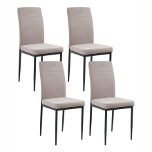 Set of 4 Dining Chairs RINER Fabric Taupe