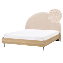 Bed Boucle MILLAY 160 x 200 cm (EU King Size) Beige