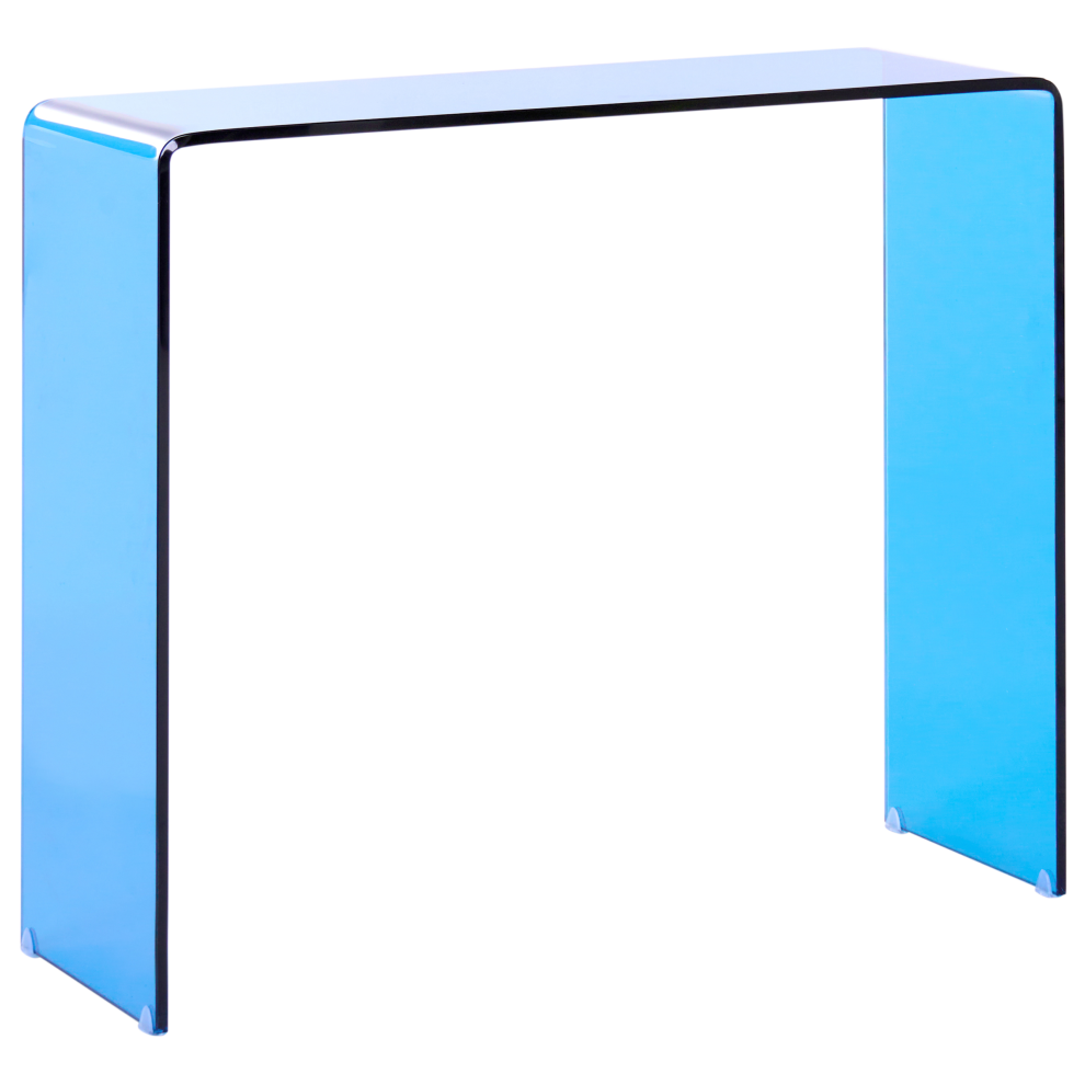Beliani Console Table Kendall Tempered Glass Blue