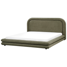 Bed Faux Linen LAVARDENS 180 x 200 cm (EU Super King) Green