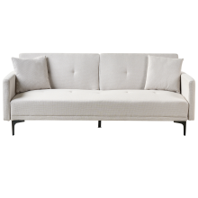 Sofa Bed 3 Seater LUCAN Fabric Light Beige