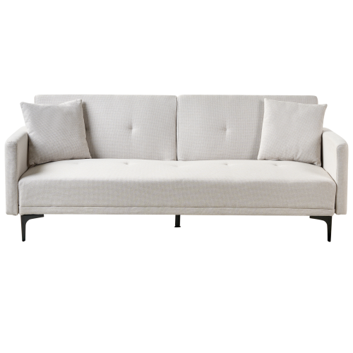 Beliani Sofa Bed 3 Seater LUCAN Fabric Light Beige