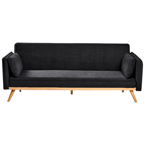 Beliani Sofa Bed ASAA Fabric Black