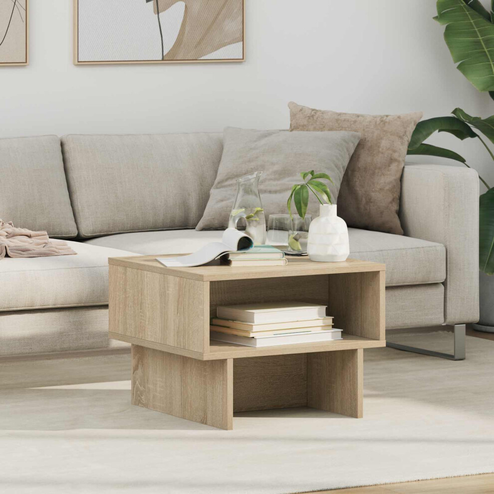 Vidaxl Coffee Table Sonoma Oak 48 X 46 X 35 Cm Engineered Wood Brown