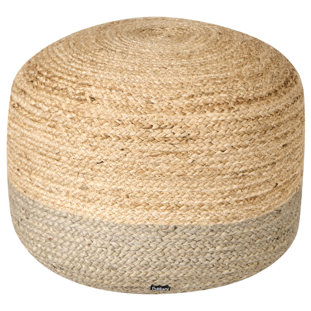 Beliani Pouffe Duki Jute Taupe