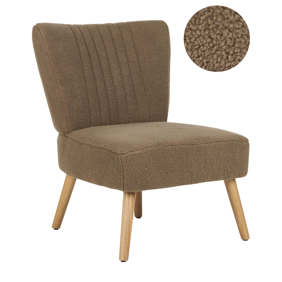 Beliani Armchair Vaasa Boucle Brown