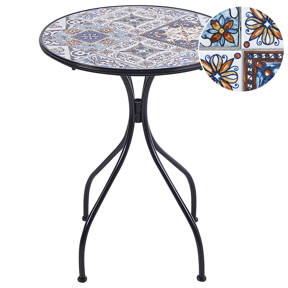Beliani Bistro Table Civita 60 Cm 60 Cm Metal Black