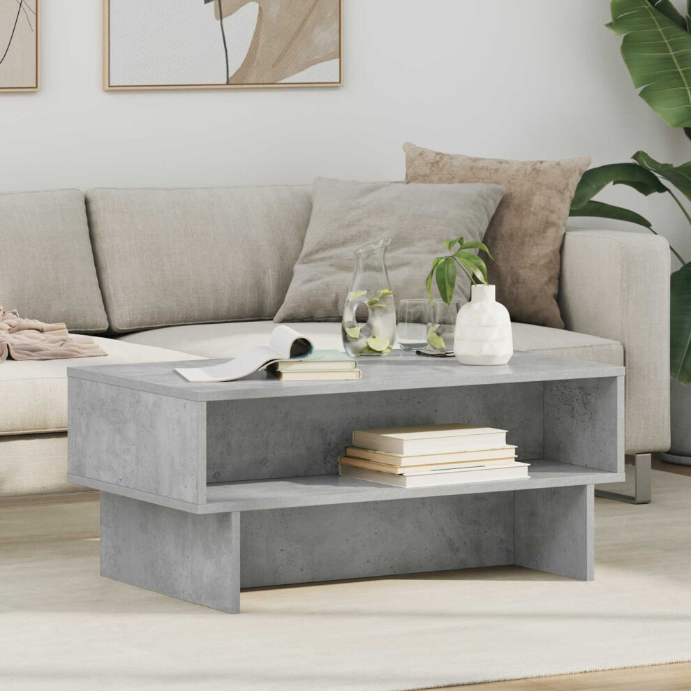 Vidaxl Coffee Table Concrete Grey 80 X 46 X 35 Cm Engineered Wood Brown,Grey