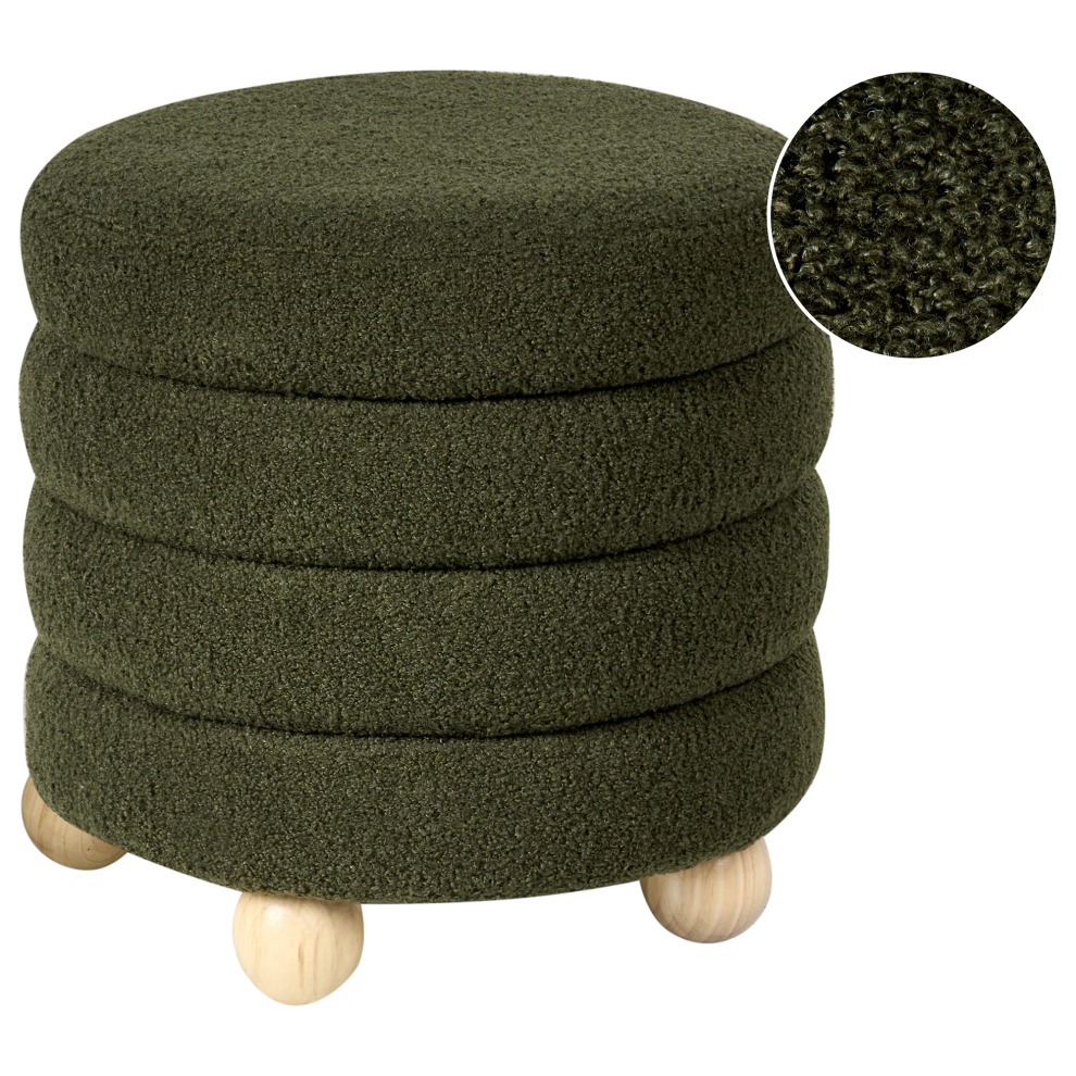 Beliani Pouffe Chilly Boucle Green