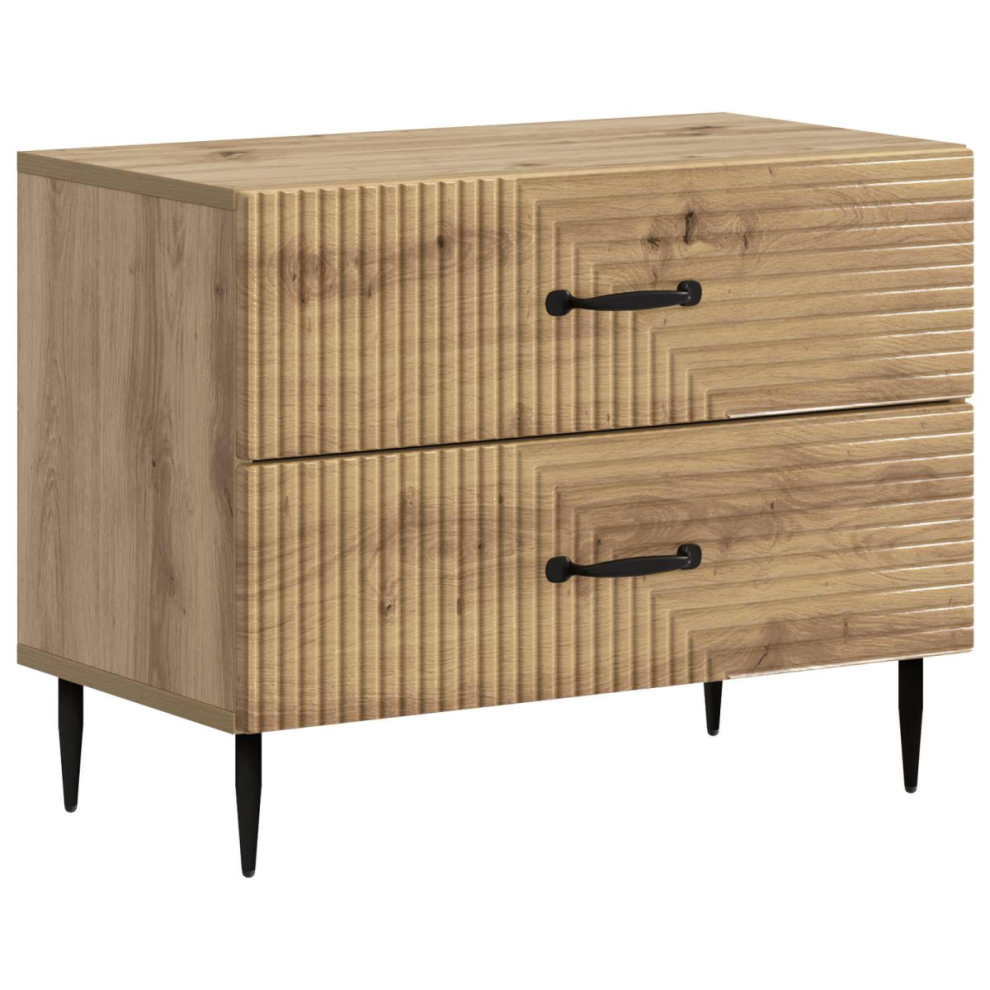Vidaxl Bedside Cabinet Artisan Oak 62 X 34.5 X 47.5 Cm Engineered Wood
