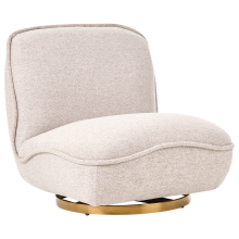 Swivel Armchair MUREN Fabric Beige