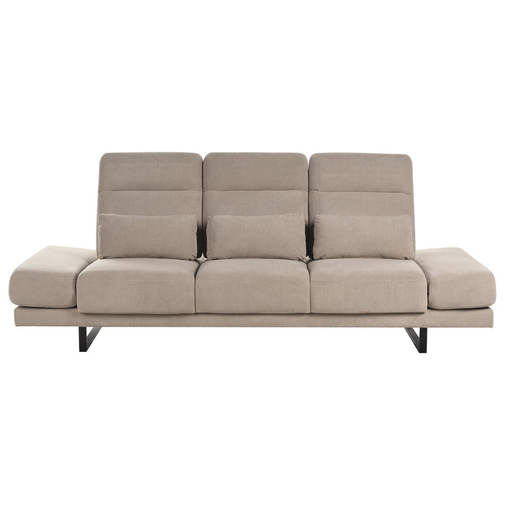 Beliani Sofa 3 Seater Ikast Fabric Taupe Brown