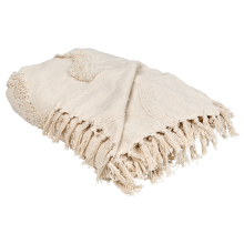 Blanket KHARI Cotton 150 x 200 cm Light Beige