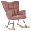 Beliani Rocking Chair OULU Fabric Pink 1
