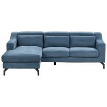 Corner Sofa 4 Seater GLOSLI Chenille Blue Right Hand