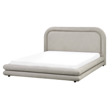 Bed Faux Linen LAVARDENS 160 x 200 cm (EU King Size) Taupe
