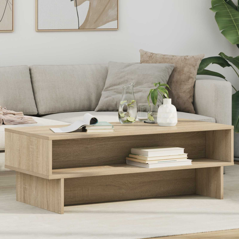 Vidaxl Coffee Table Sonoma Oak 100 X 46 X 35 Cm Engineered Wood Brown