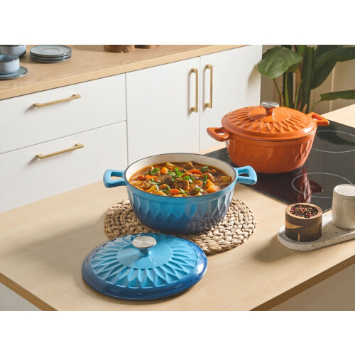 Beliani Cast Iron Pot CASTINO Blue 1