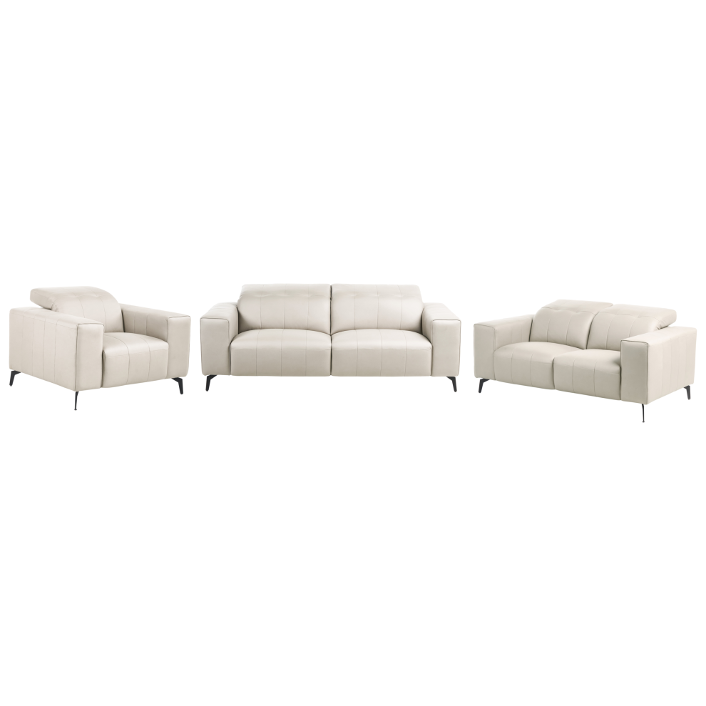 Beliani Living Room Set 6 Seater Ommel Fabric Light Beige