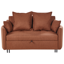 Sofa Bed 2 Seater HOVIN Fabric Golden Brown