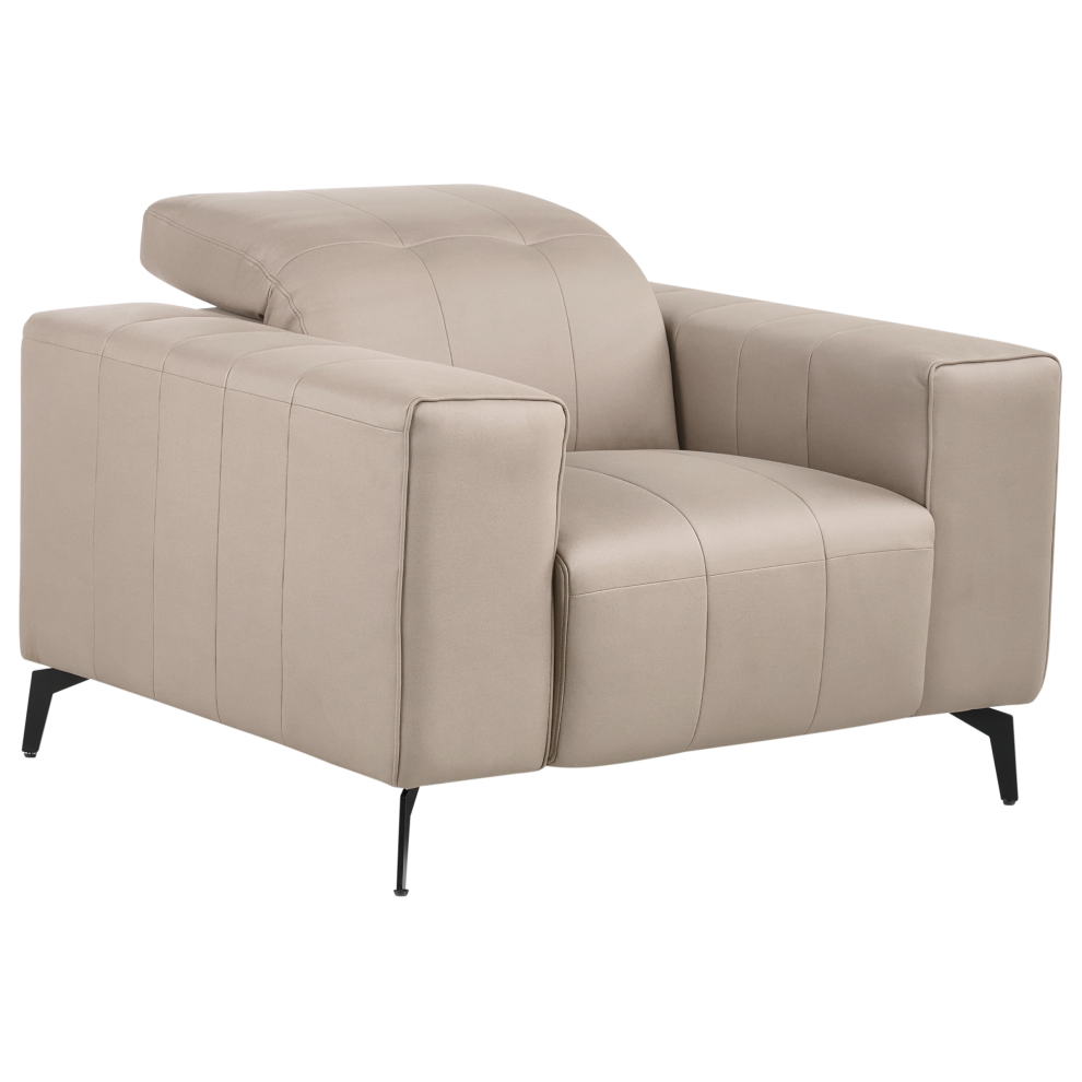 Beliani Armchair Ommel Fabric Taupe