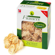 Flamers Firelighters - 24 Units Natural Fire Lighters for Wood Burner Firepit Bb