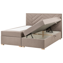 Divan Bed with Storage ESQUIRE Fabric Taupe 180 x 200 cm (EU Super King)