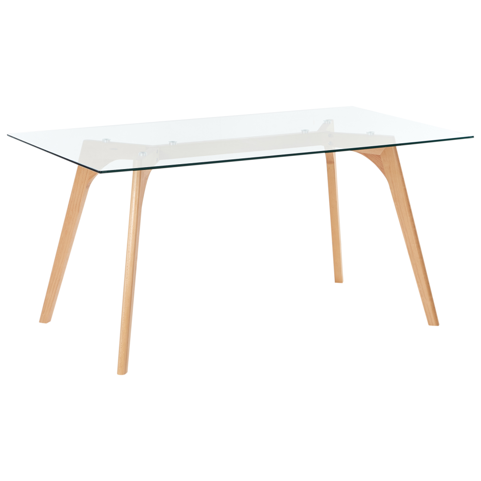 Beliani Dining Table Hudson Transparent 160 Cm 90 Cm Tempered Glass