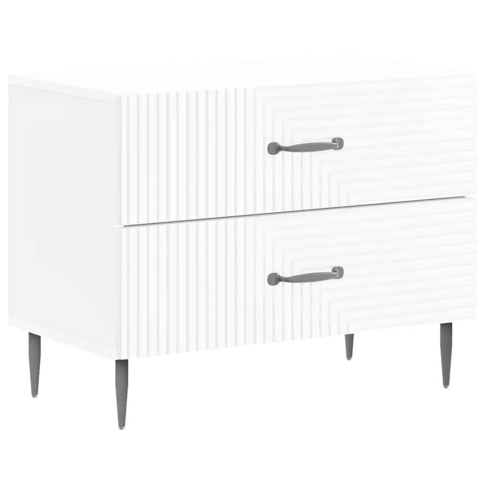Vidaxl Bedside Cabinet High Gloss 62 X 34.5 X 47.5 Cm White