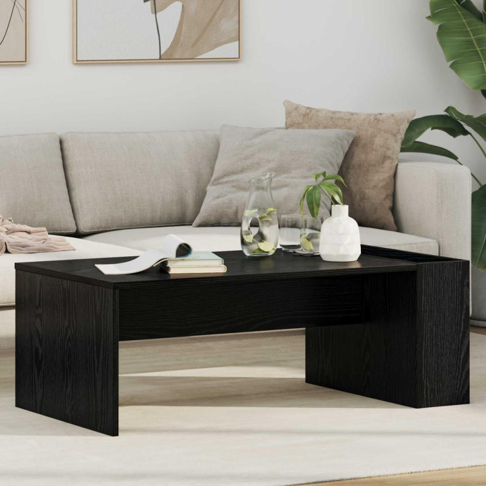 Vidaxl Coffee Table Black Oak 95 X 50 X 34 Cm Engineered Wood