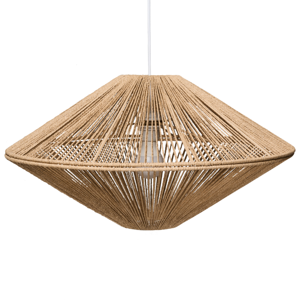 Beliani Pendant Lamp Caves Paper Rope Natural