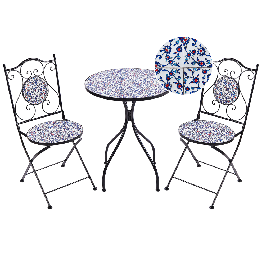 Beliani Bistro Set Folding Camprena Metal Black