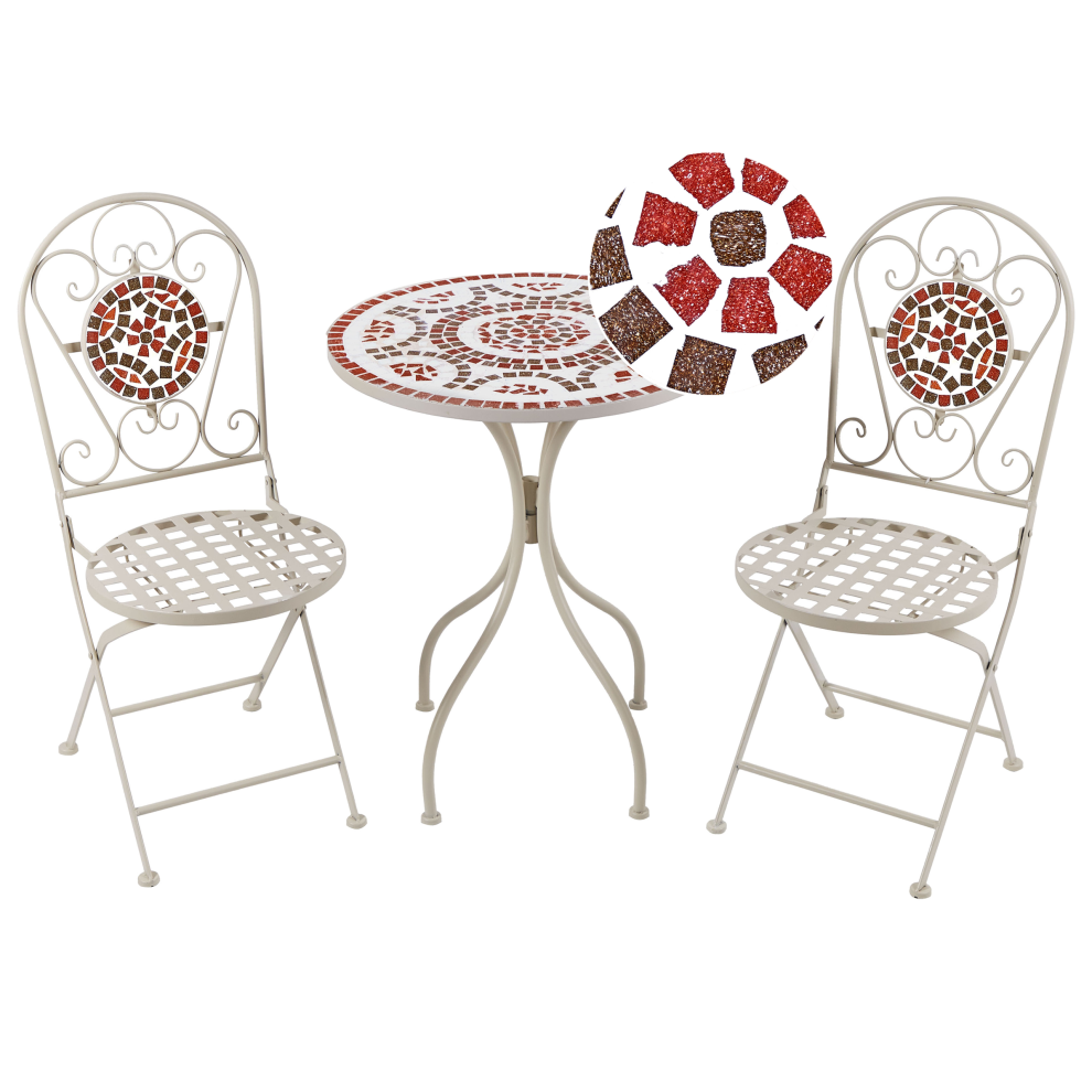 Beliani Bistro Set Folding Spello Metal White