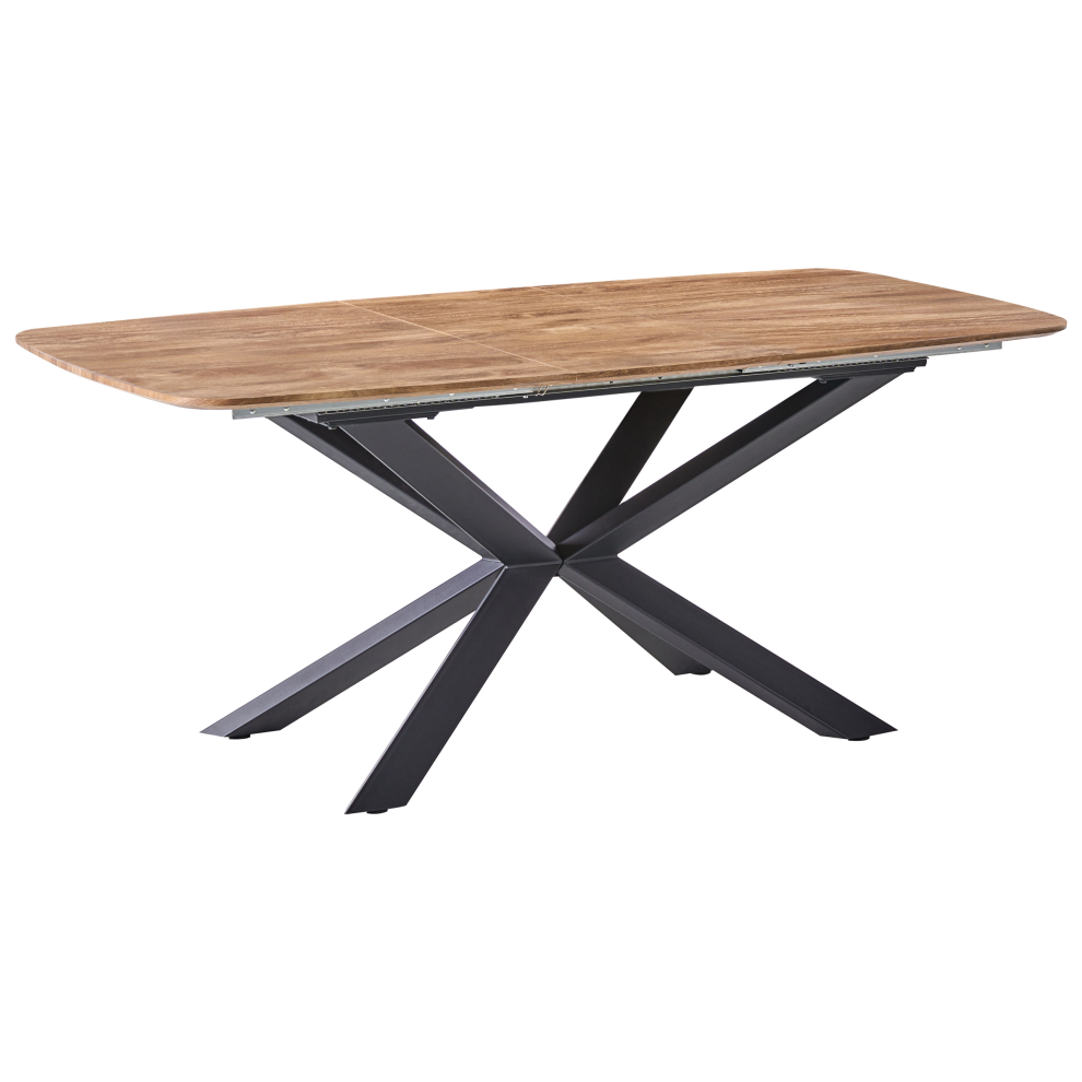 Beliani Extending Dining Table Gairdner Brown 140/180 Cm 90 Cm