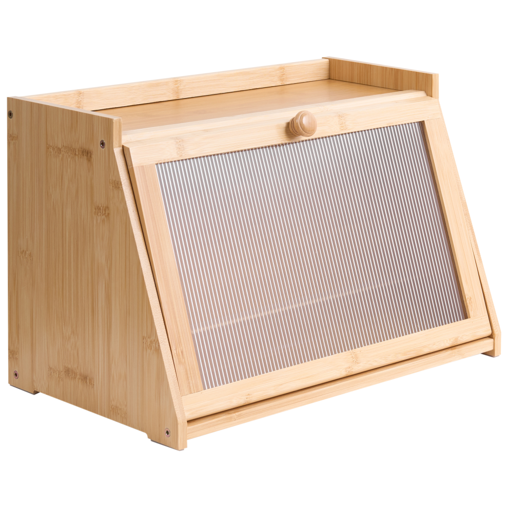 Beliani Bread Bin Farine Bamboo Light Brown