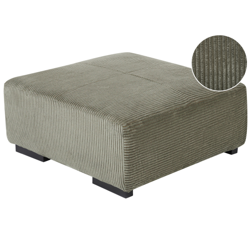 Beliani Ottoman LUNGO Corduroy Green