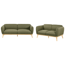 Living Room Set 5 Seater LJUNG Fabric Olive Green
