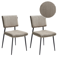 Set of 2 Dining Chairs STURGIS Corduroy Taupe