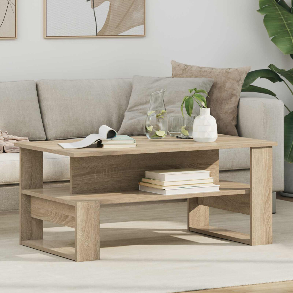 Vidaxl Coffee Table Sonoma Oak 90 X 50 X 40 Cm Engineered Wood