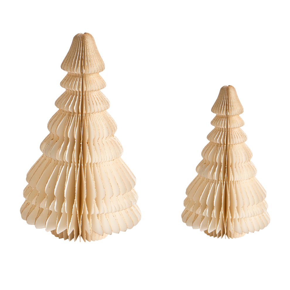 Beliani Set Of 2 Figurines Skjoma Christmas Tree 15/20 Cm Beige