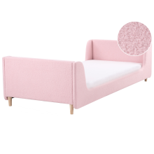 Kids Bed Boucle LAYE 90 x 200 cm (EU Single) Pink