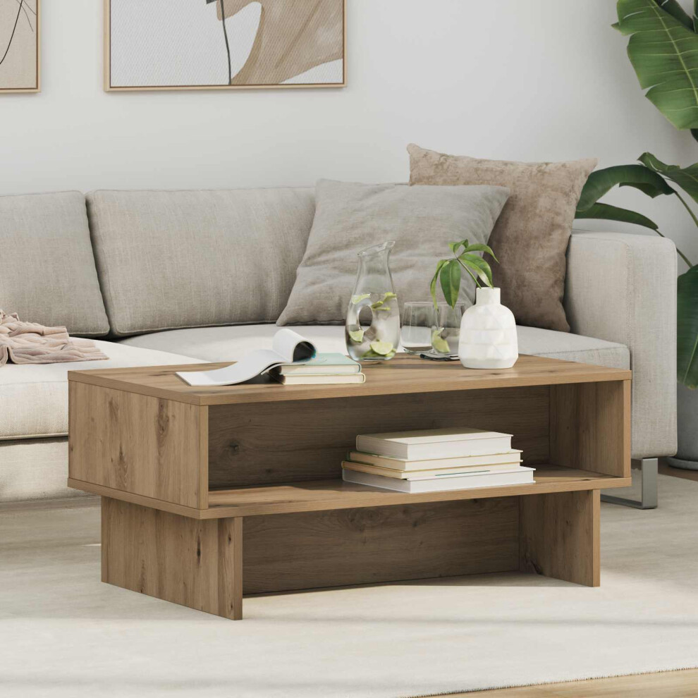 Vidaxl Coffee Table Artisan Oak 80 X 46 X 35 Cm Engineered Wood Brown