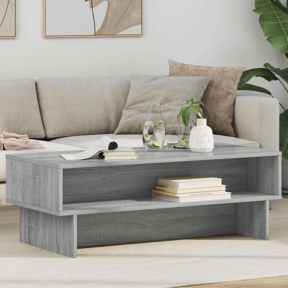 Vidaxl Coffee Table Grey Sonoma 100 X 46 X 35 Cm Engineered Wood Brown,Grey