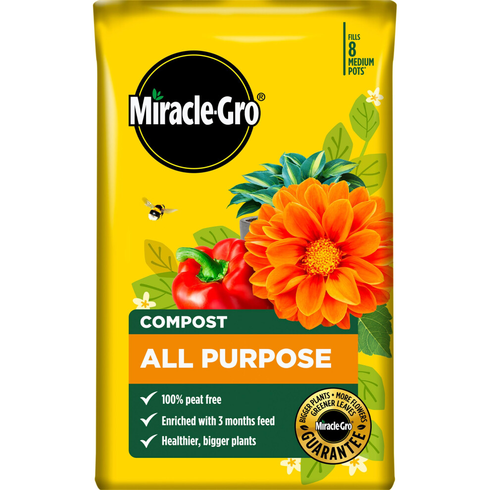 Miracle-Gro Premium All Purpose Compost, Peat Free, 40 Litre