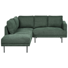 Corner Sofa 4 Seater BREDA Fabric Dark Green Right Hand