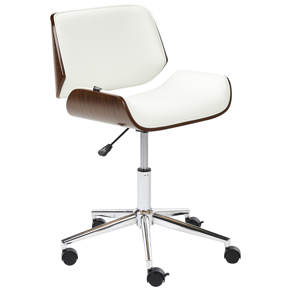 Beliani Desk Chair Totowa Faux Leather White
