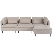 Modular Corner Sofa 3 Seater EGERIS Fabric Beige Left Hand