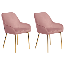 Set of 2 Dining Chairs LOVERNA Velvet Pink