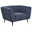 Beliani Armchair ORSTA Fabric Dark Blue 1